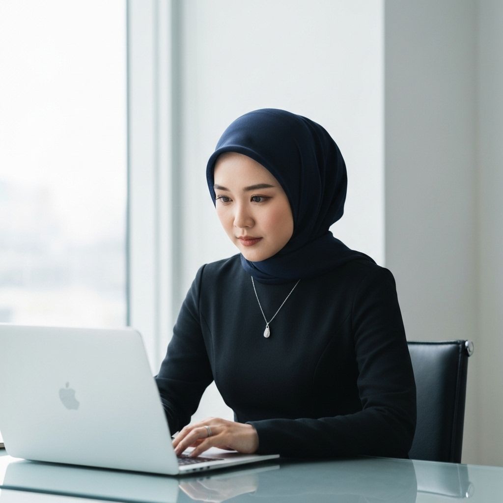 Professional working on laptop